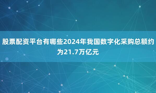 股票配资平台有哪些2024年我国数字化采购总额约为21.7万亿元