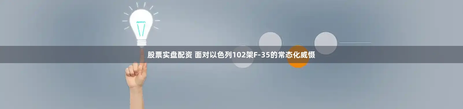 股票实盘配资 面对以色列102架F-35的常态化威慑
